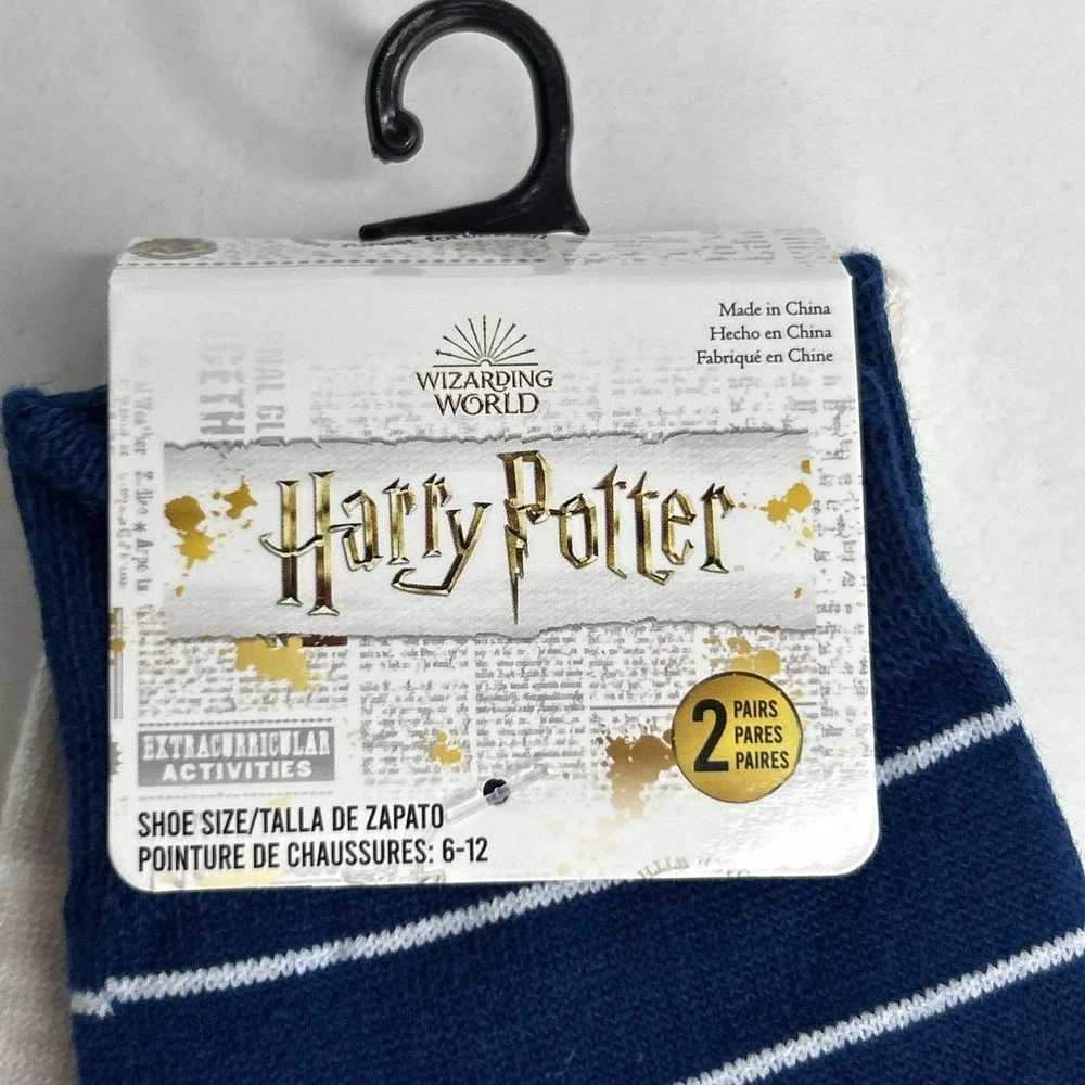 2 Pairs Harry Potter Adult Novelty Socks‎ Sz 6-12 Mid Calf Hedwig Owl Unisex Set